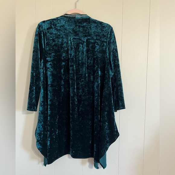 Andree by Unit Crushed Velvet Embroidered Top - Picture 3 of 8